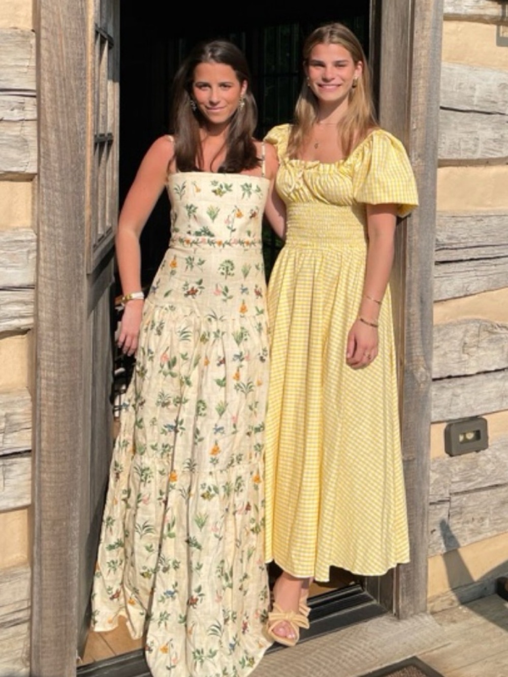 Agua by Agua Bendita Cream Maxi Dress with Green and Yellow Floral Embroidery - Picture 3 of 4